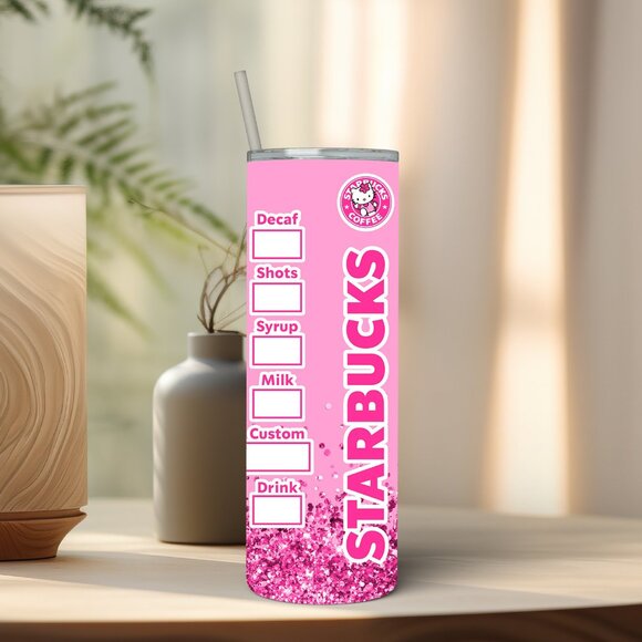 HELLO KITTY Pink Starbucks Coffee Tumbler - 20 oz skinny straight tumbler - Picture 5 of 5